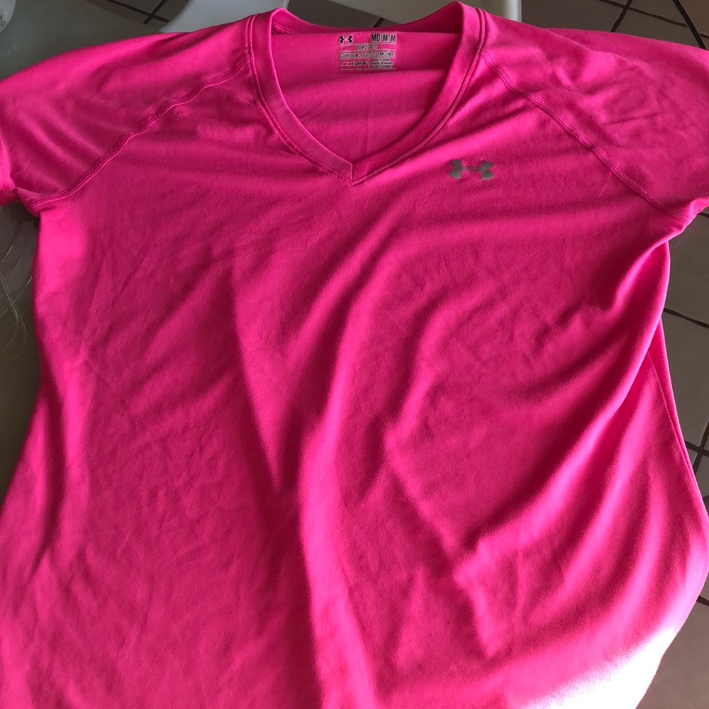 Pink. Under armor work out top. Size M